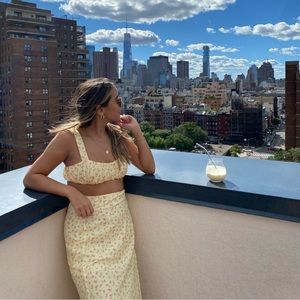 Princess Polly Yellow Flowery Top & Skirt Set